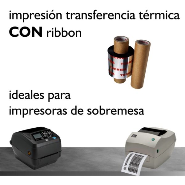 impresión transferencia térmica, con ribbon