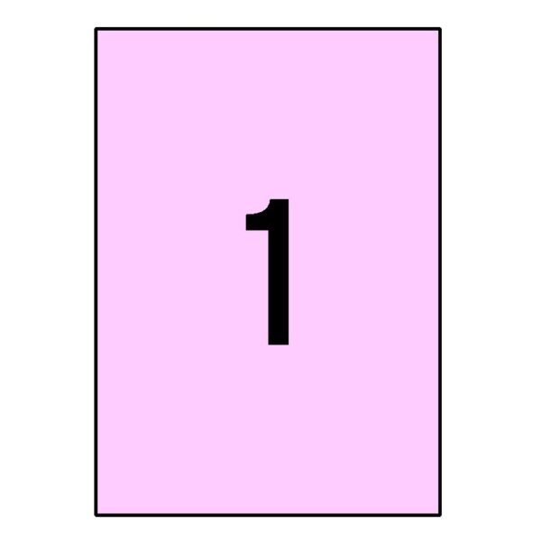 APLI 210 x 297 Etiquetas cantos rectos color rosa claro 20 hojas
