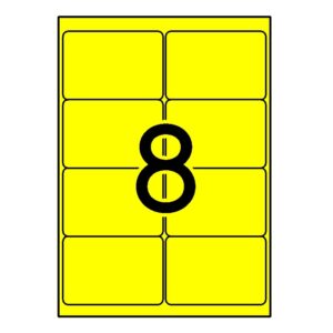 APLI 99,1 x 67,7 Etiquetas fluorescentes amarillo cantos romos 100 h.
