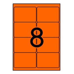 APLI 99,1 x 67,7 Etiquetas fluorescentes naranja cantos romos 100 h.