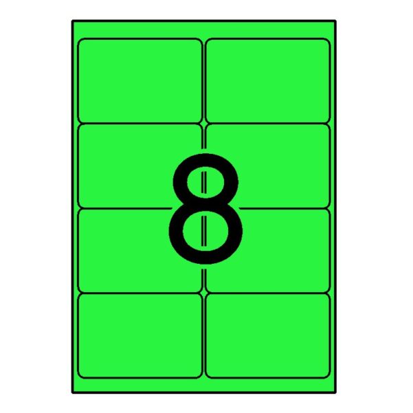 APLI 99,1 x 67,7 Etiquetas fluorescentes verde cantos romos 100 h.