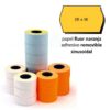 Etiquetas 26x16 naranja flúor sinusoidal removible pack de 6 rollos