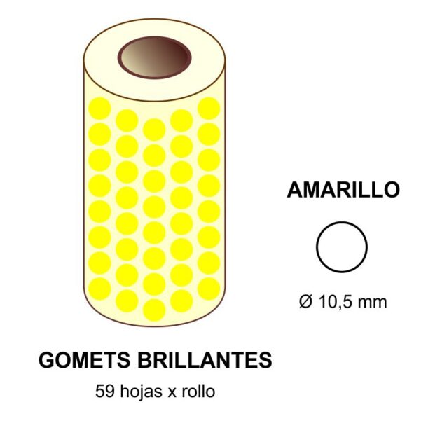 GOMETS AMARILLOS EN ESTUCHE Ø 10,5 mm