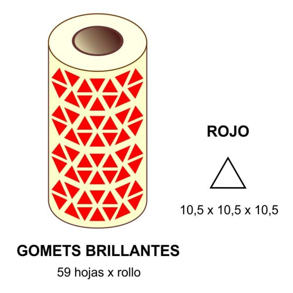 GOMETS ROJOS EN ESTUCHE 10,5 x 10,5 x 10,5 MM