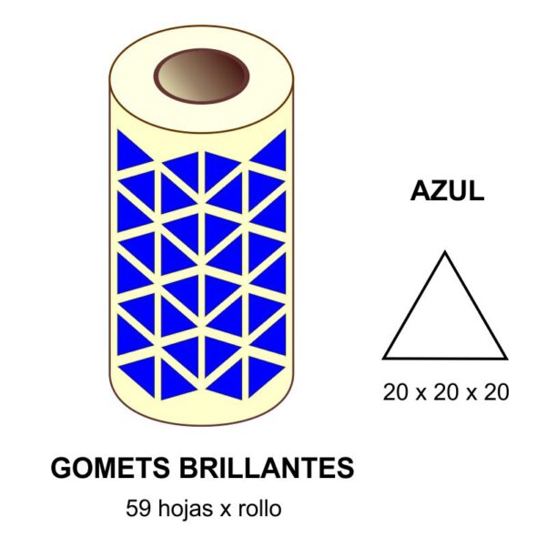 GOMETS AZULES EN ESTUCHE 20 x 20 x 20 MM