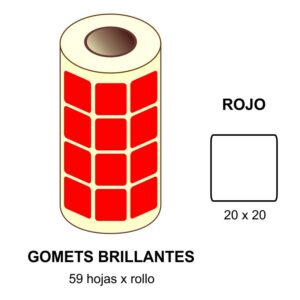 GOMETS ROJOS EN ESTUCHE 20 x 20 MM