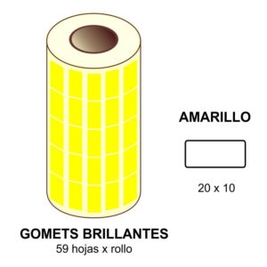 GOMETS AMARILLOS EN ESTUCHE 20x10 MM