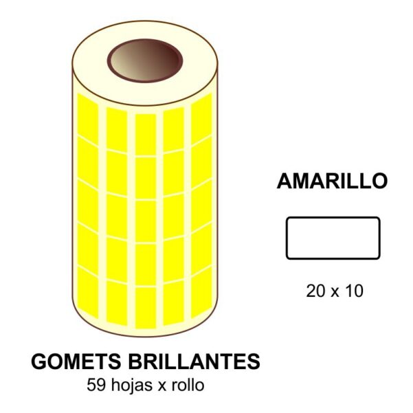 GOMETS AMARILLOS EN ESTUCHE 20x10 MM