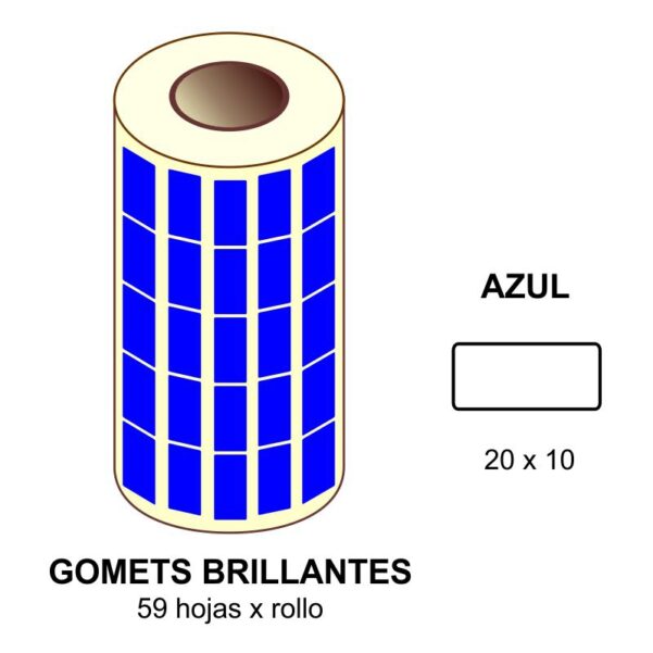 GOMETS AZULES EN ESTUCHE 20x10 MM