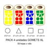 GOMETS GIGANTES XL EN PACK: amarillo, rojo, azul y verde