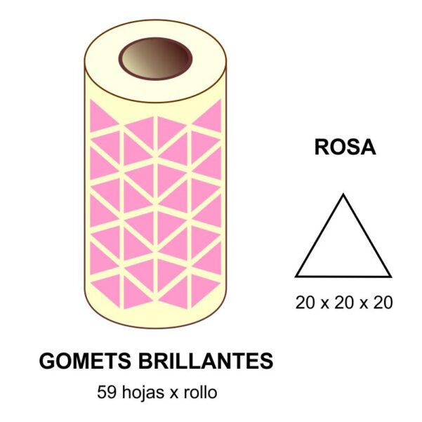 GOMETS ROSAS EN ESTUCHE 20 x 20 x 20 MM