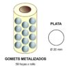 GOMETS METALIZADOS EN ESTUCHE: plata - Ø 20 mm
