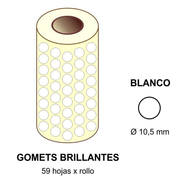 GOMETS BLANCOS EN ESTUCHE Ø 10,5 mm