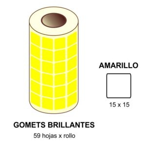 GOMETS AMARILLOS EN ESTUCHE 15 x 15 MM