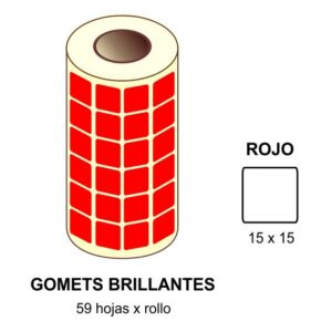 GOMETS ROJOS EN ESTUCHE 15 x 15 MM