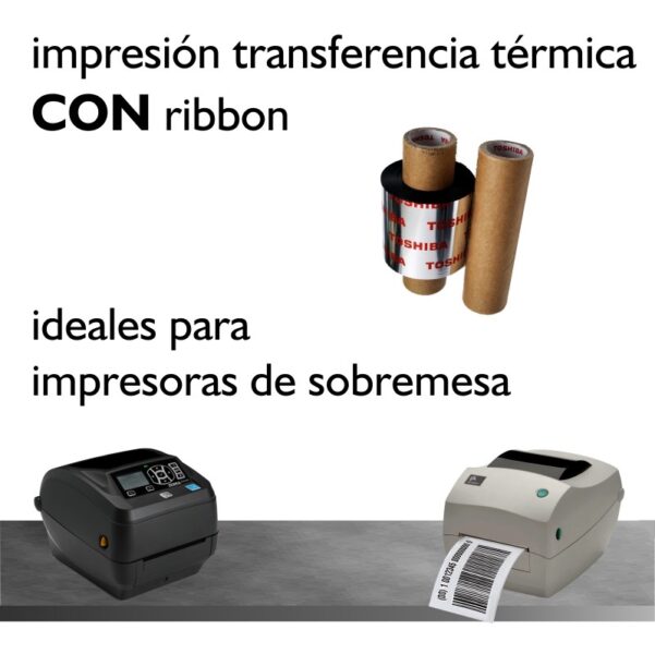 impresión transferencia térmica, con ribbon